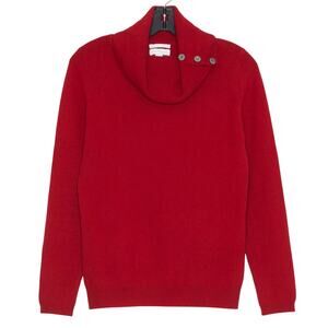 Charter Club Sweater Cashmere Cowl Neck Preppy Old Money Quiet Luxury Red Small